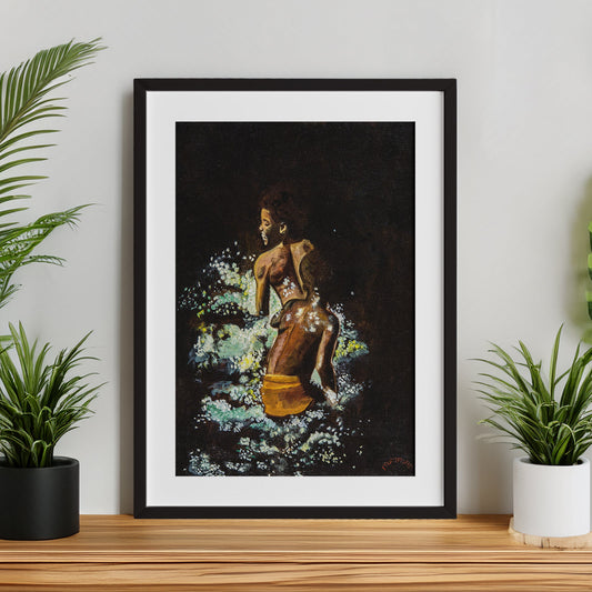 Original artwork of a children playing in the water